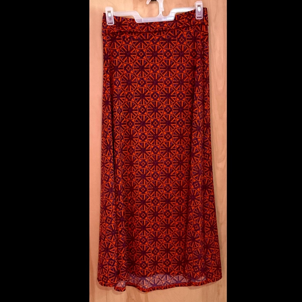 Lularoe Orange and Blue Maxi Skirt - EUC